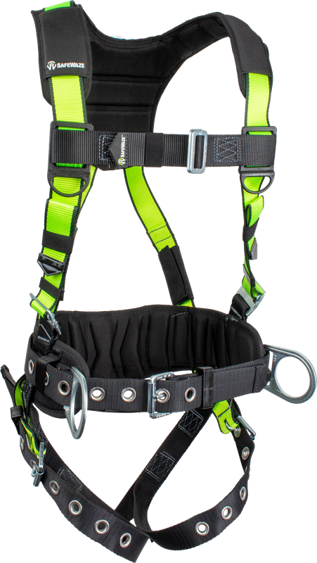 safewaze FS170DL pro construction harness 3d dorsal link mb chest tb ...